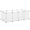 vidaXL Small Animal Cage Rabbit Hutch DIY Pet Playpen Transparent PP and Steel