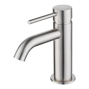 Mondella  25mm Brushed Nickel Resonance Curved Spout Basin Mixer
