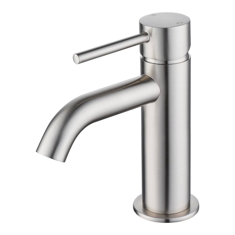 Mondella  25mm Brushed Nickel Resonance Curved Spout Basin Mixer