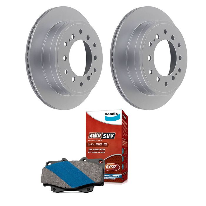 Rear Bendix Brake Pads + Rotors For Toyota Landcruiser Prado Grj Kdj Kzj Rzj Vzj