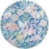 Handmade Floral Wool Rug-6432-Teal blue-160x160cm
