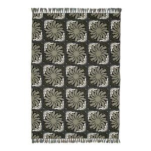 Bambury Zinnia Poly/Cotton Throw Blanket 130x180cm Moss