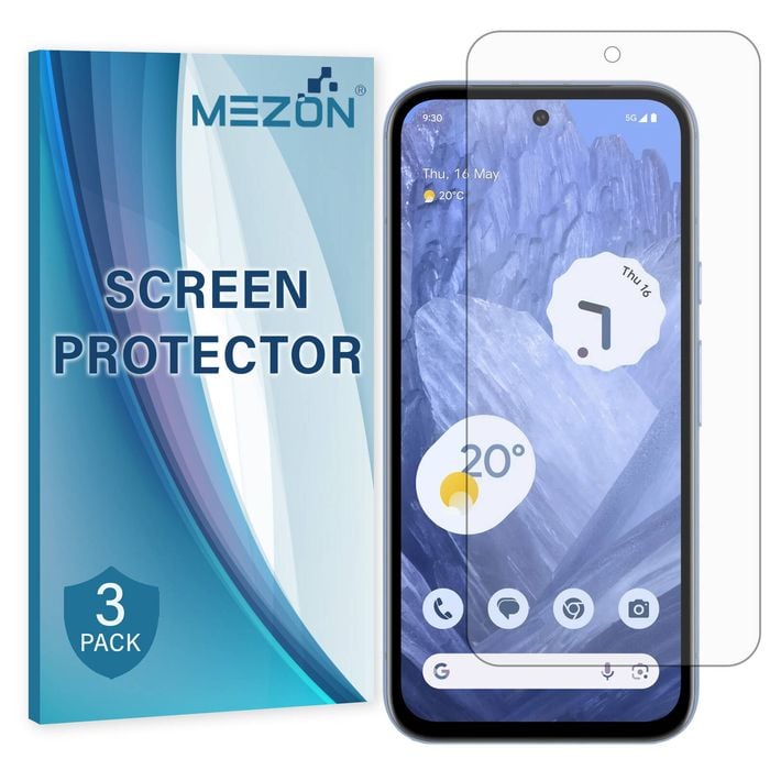 3 Pack MEZON Google Pixel 8a (6.1") Hydrogel Film Clear Screen Protectors