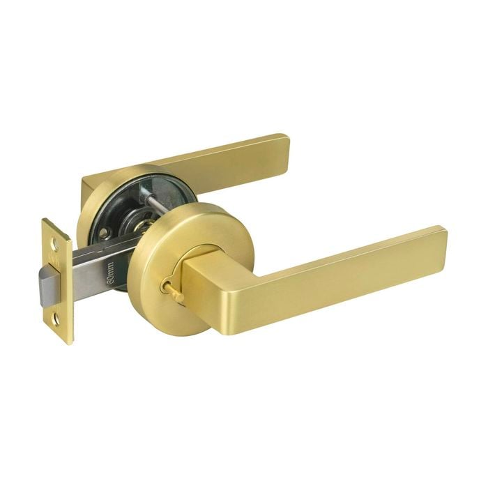 Delf Satin Brass Barcelona Privacy Lever Set