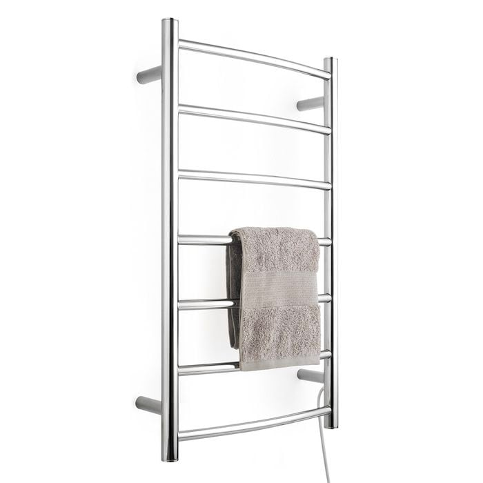 Arlec 7 Bar 65W Stainless Steel  Curved Heated Towel Rail