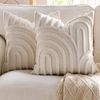 Gioia Casa 2-Pack Tufted Arch Cushion Covers 45cm x 45cm - Snow