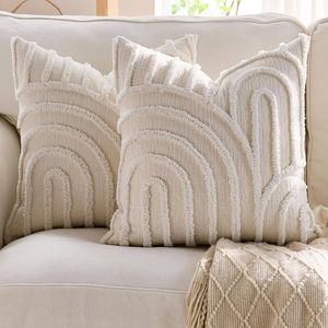 Gioia Casa 2-Pack Tufted Arch Cushion Covers 45cm x 45cm - Snow
