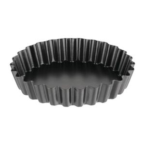Vogue Mini Quiche Tin Non-stick Removable Base 3 Pack 100mm Baking Pan