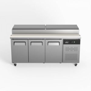 AG Equipment AG 3 Door Saladette Fridge Fits 8 x 1/3 GN Trays - Pizza Prep Fridges (AG-SH3000-700)