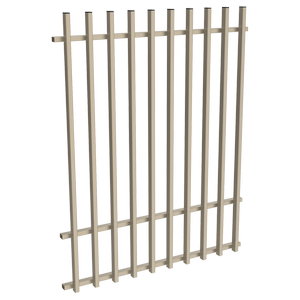 ProtectorAl 0350-1200W x 1500H Paperbark Aluminium Batten Pool Fence Panel with Mid Rail