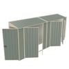 Build-a-Shed 0.8 x 4.5 x 2.0m Green Tunnel Shed Tunnel Hinged Door Plus Double Hinged Side Door