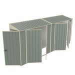 Build-a-Shed 0.8 x 4.5 x 2.0m Green Tunnel Shed Tunnel Hinged Door Plus Double Hinged Side Door