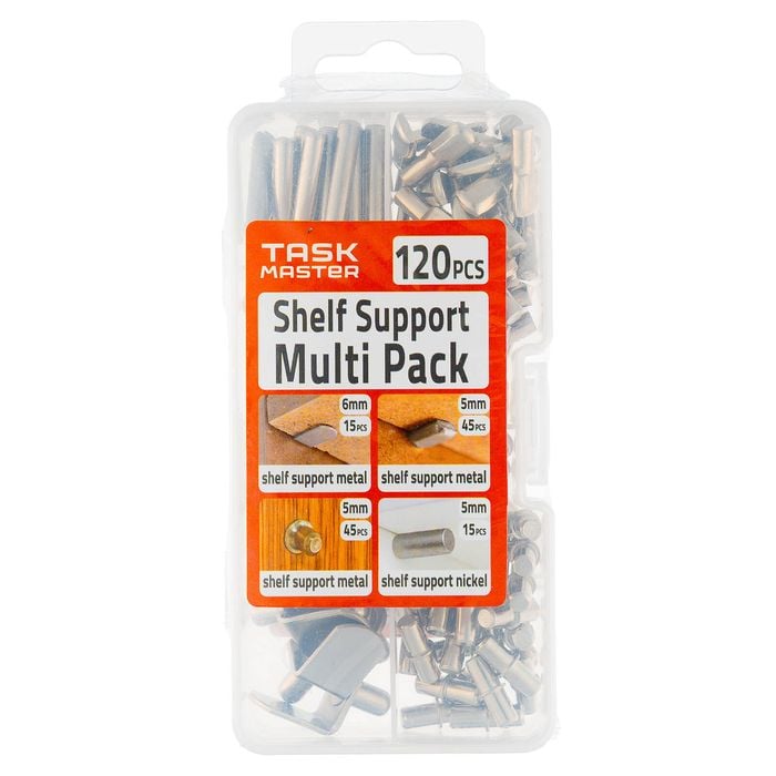 Taskmaster 120 Piece 4 Styles Shelf Pins - Multi Pack