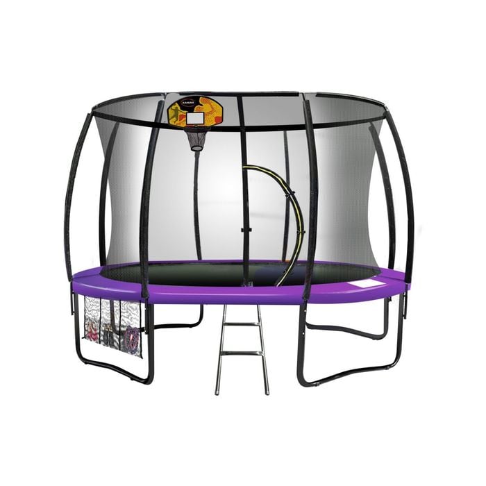 Kahuna Trampoline 12 Ft With Basketball Set - Purple