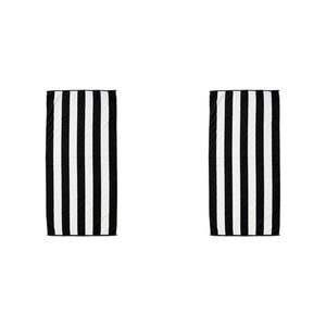 2PK Bambury Cotton Ecobeach Towel Soft 75x150cm - Black