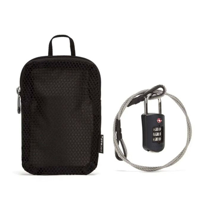 Pacsafe Prosafe 1000 Tsa Combination Lock With Steel Cable & Storage Pouch Black