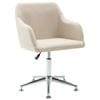 vidaXL Dining Chair Kitchen Armchair Adjustable Swivel Chair Cream Fabric