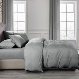 Royal Comfort 2000TC 6 Piece Bamboo Sheet & Quilt Cover Set Grey Queen