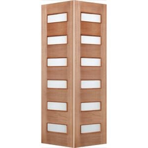 Woodcraft 2040 x 820 x 40mm Internal Bifold Door SD17 Frosted Glass