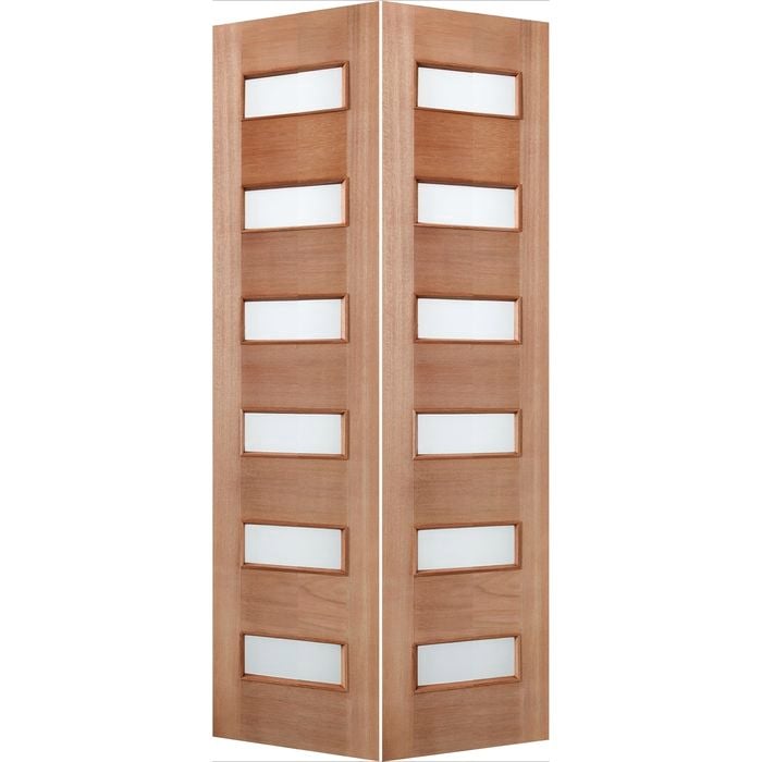 Woodcraft 2040 x 820 x 40mm Internal Bifold Door SD17 Frosted Glass