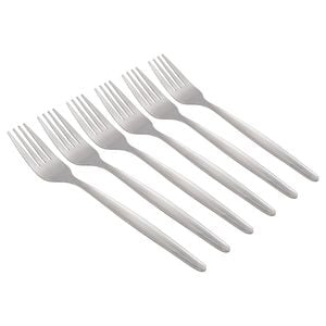Argon Tableware Economy Silver Dinner Forks - 12x Durable Rust Resistant Stainless Steel Dishwasher Safe Flatware Set