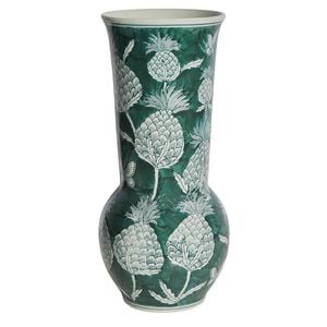 Belle Thistle Porcelain Flower Vase XL 41cm - Green