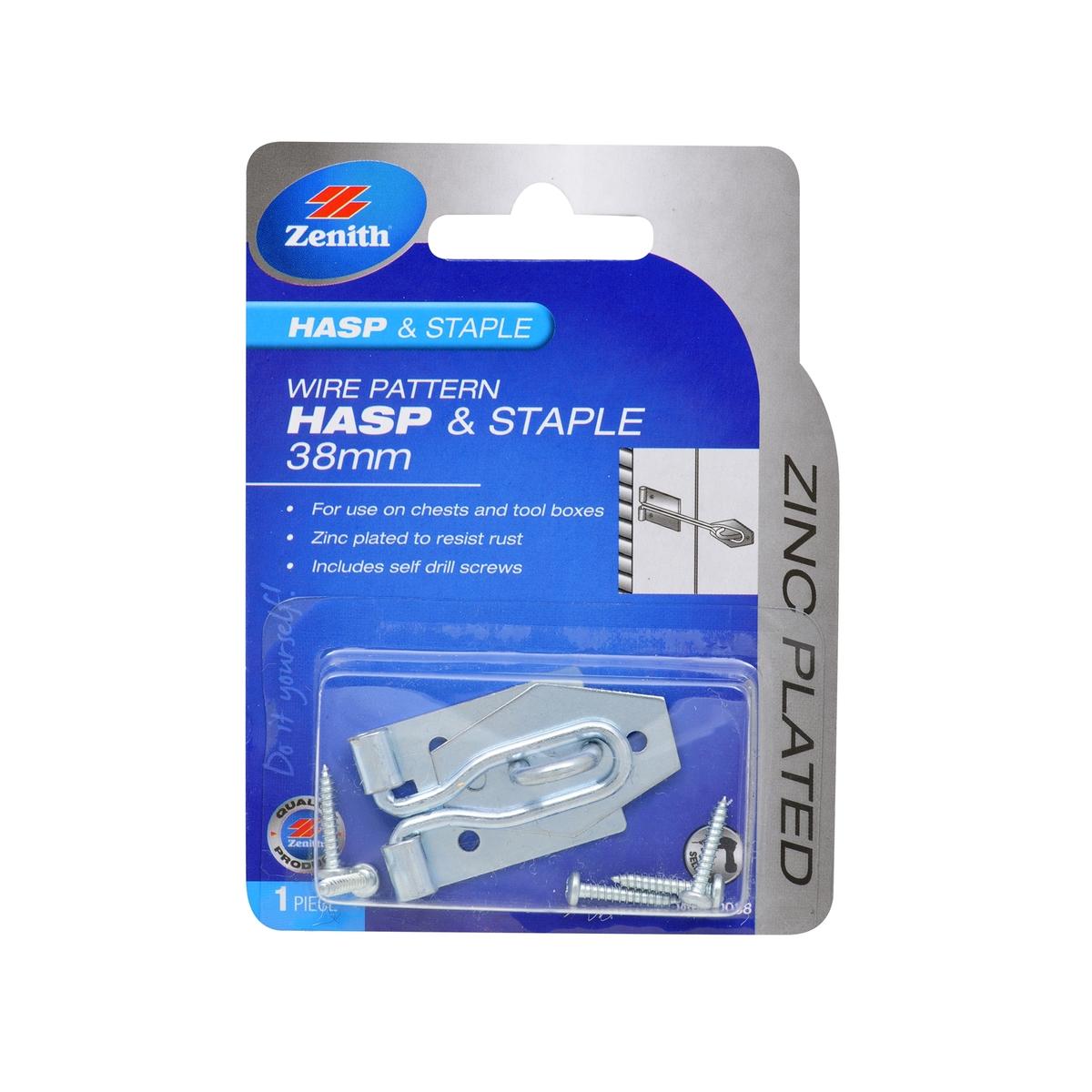 Zenith 38mm Zinc Plated Wire Pattern Hasp And Staple - Bunnings Australia
