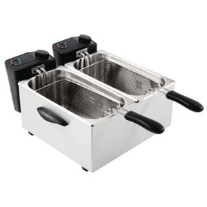 Caterlite Twin Tank Fryer Light Duty 2x2.2kw 2x3.5ltr Commercial Kitchen Equipment