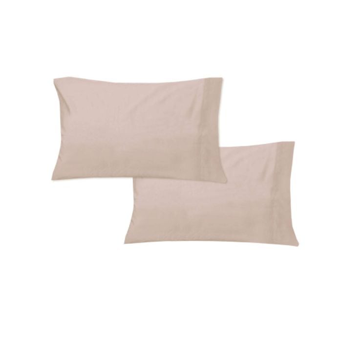 400TC Pair of Solid Color No Flap Standard Pillowcases Taupe