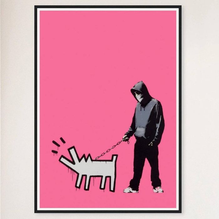 Galrie Banksy Choose Your Weapon Bright Pink Poster Print 2010 - Edgy Art Collection, Black Frame, A4 21 x 30cm (8 x 12inch)
