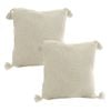 SOGA 2X 45cm Khaki Wabi-Sabi Tassel Square Throw Pillow