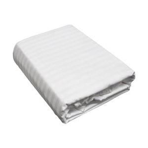 Bloomington 30cm Wall Microfibre Sheet Set Self-striped White Single