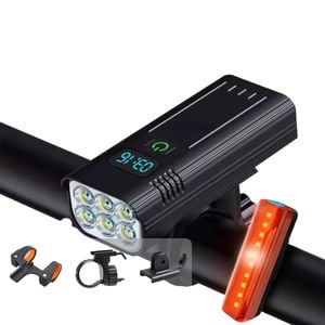 NNEOBA 4800 Lumen USB Bike Light Set Black