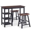 vidaXL Bar Set 3 Piece Black Table and Stools Living Room Furniture Pub