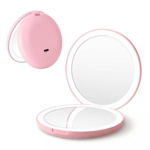 Embellir LED Compact Mirror Round Pink