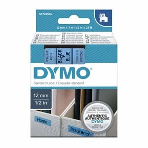 Dymo Black On Blue 12mmx7m Tape