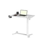 Adjustable Overbed Table with Wheels - Mobile Standing Desk for Home and Hospital Use