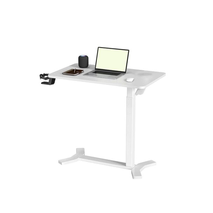 Adjustable Overbed Table with Wheels - Mobile Standing Desk for Home and Hospital Use