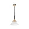 CLA Lighting FINN Blonde Wood & Opal Glass Pendant Light - SML CONE