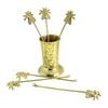 7pc LVD Bee 13.5cm Brass Pick Cutlery w/ Cup Holder Set