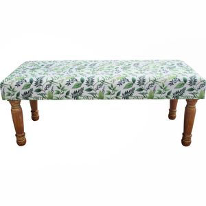 Velvet Botanical 101x41cm Wood Ottoman/Bench Home/Room Furniture Decor Rectangle