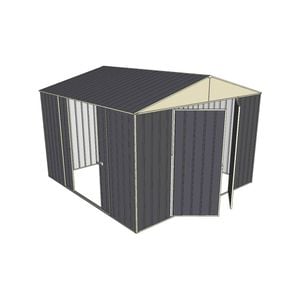 Build-a-Shed 3.0 x 3.0 x 2.3m Double Hinge and Double Sliding Door Shed - Grey