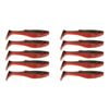 2x 5PK 4In Rapala Crush City Heavy Hitter Plastic Paddle Tail Lures - Red Dog