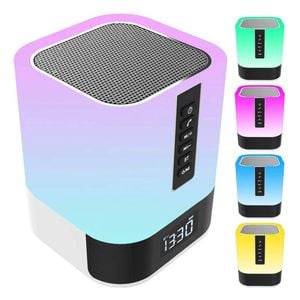 Catzon Bluetooth Speaker With 48 Color Changing Night Light And Alarm Clock