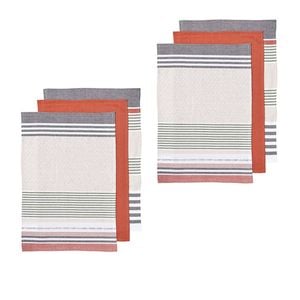 Ladelle Intrinsic Set of 6 Cotton Kitchen Towels Rust