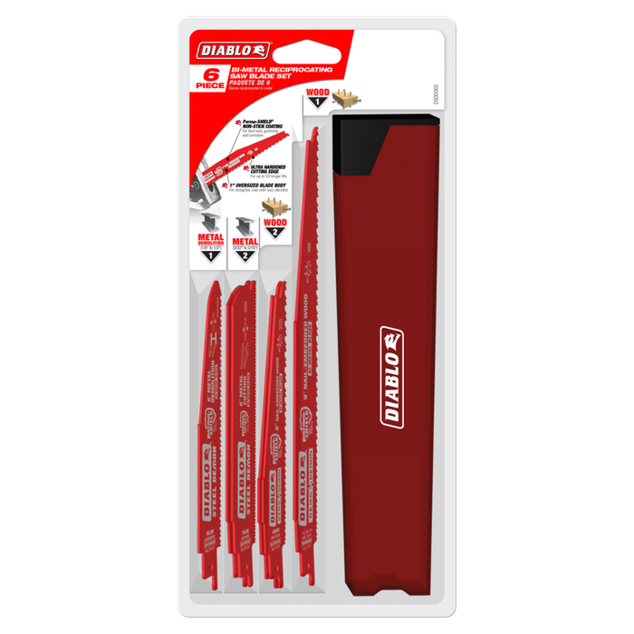 Diablo 6 Piece Demolition Reciprocating Blade Set For Nail-Embedded Wood & Metal