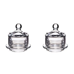 2PK Artesa Mini Glass Serving Cloche for Butter Spreads Soft Cheese 9x9.5cm