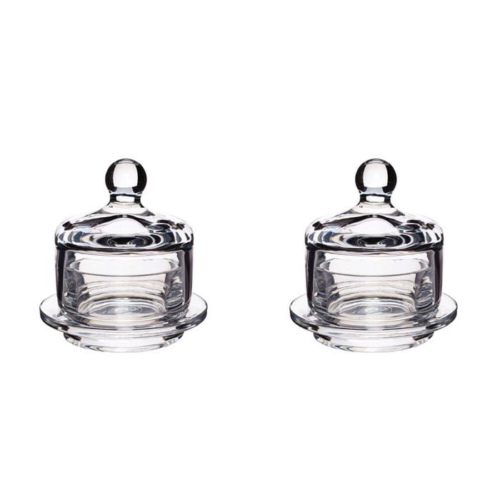 2PK Artesa Mini Glass Serving Cloche for Butter Spreads Soft Cheese 9x9.5cm