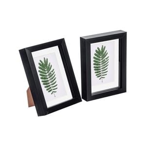 Nicola Spring 2 Piece 5 X 7" 3d Shadow Box Photo Frame Set - Craft Display Picture Frame With 4 X 6" Mount - Black