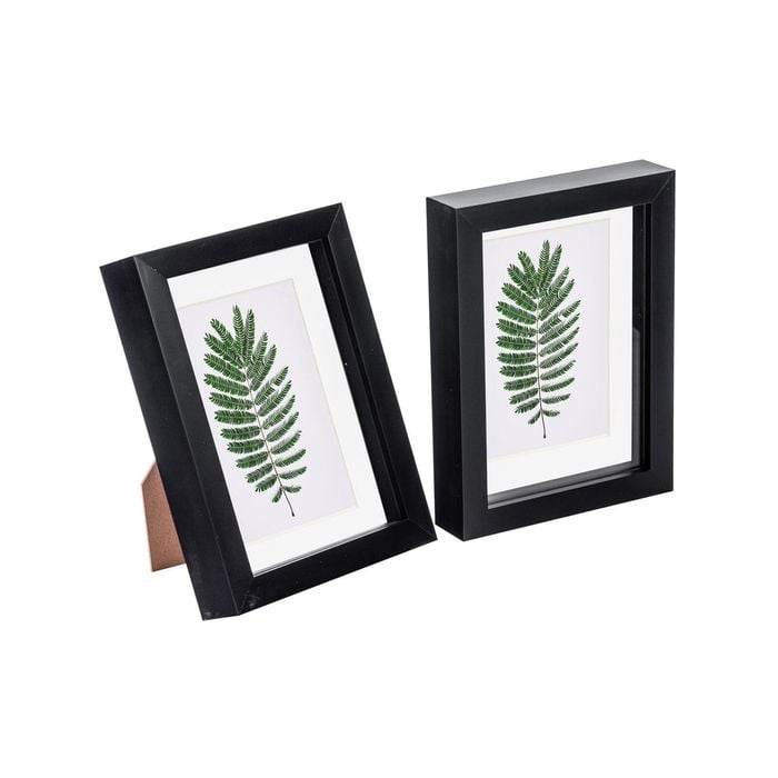 Nicola Spring 2 Piece 5 X 7" 3d Shadow Box Photo Frame Set - Craft Display Picture Frame With 4 X 6" Mount - Black